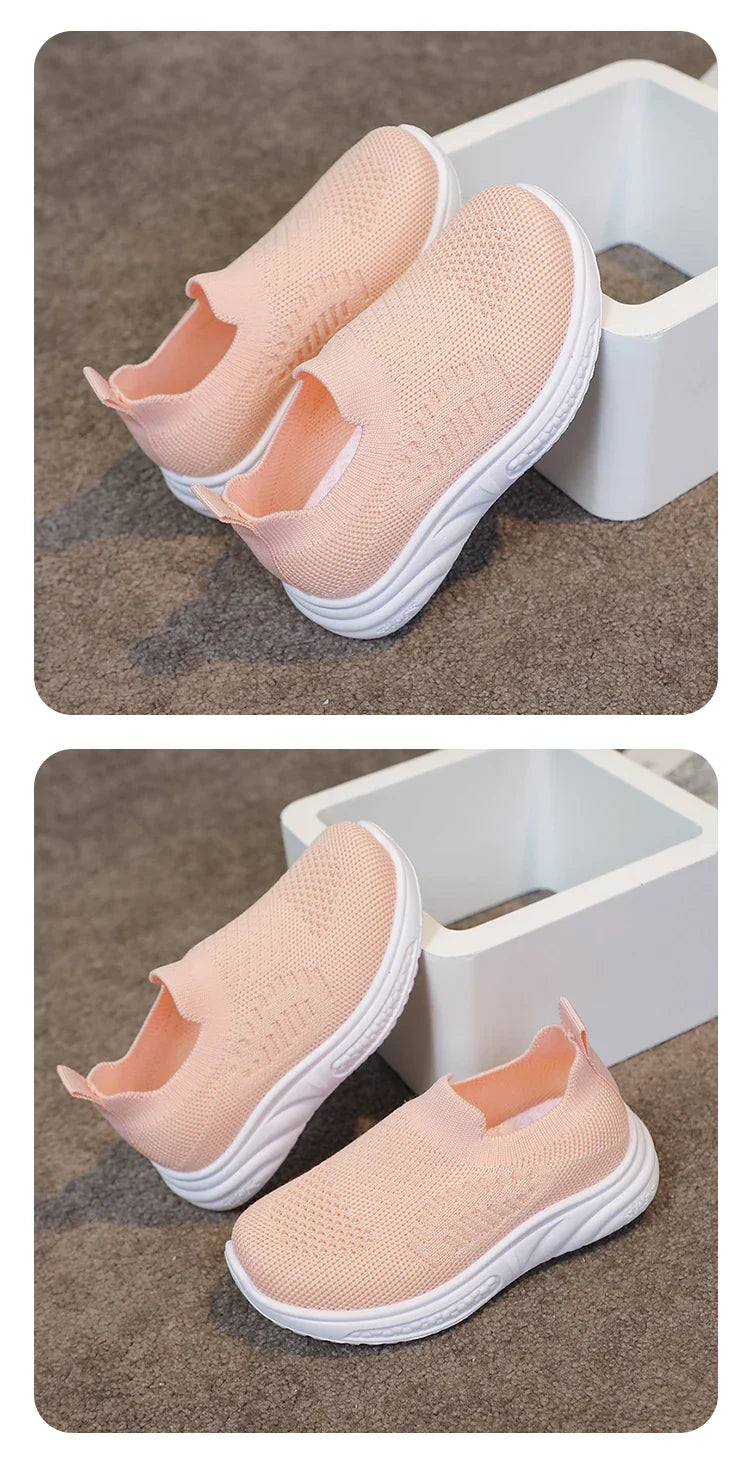 Lightweight Boys Girls Casual Shoes Breathable Slip on Kids Casual Sneakers Anti-slip Toddler Flats Outdoor Walking Shoes