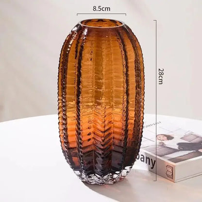 Creative Cactus Glass Vase Desktop Creative Flower Utensils Hydroponic Vase Dried Flower Vase Living Room Aesthetic Decoration