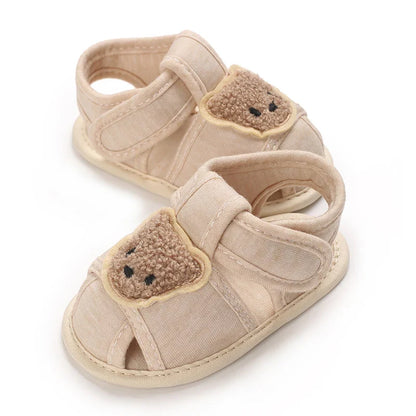 Summer Baby Walking Shoes Baby Shoes Male Sandals Female Cute Cartoon Breathable Shoes Soft Sole Non slip Shoes Headband