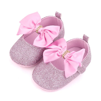 Spring Autumn Beautiful Baby Girl Princess Shoes Soft Soled Butterfly Bowknot Fashion Design Solid Newborn Prewalker Shoes