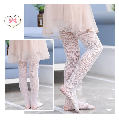 Girls Princess Pantyhose Children Children Summer Thin leggings Mesh Stockings Little Princess White Tight Love Soft Hosiery