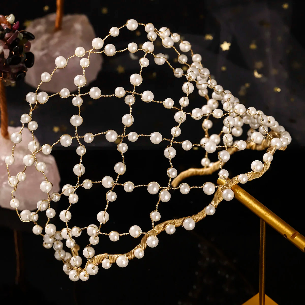 Elegant Handmade Weaving Tiara Hair Accessories Banquet Headpieces Exquisite Bridesmaid Gifts