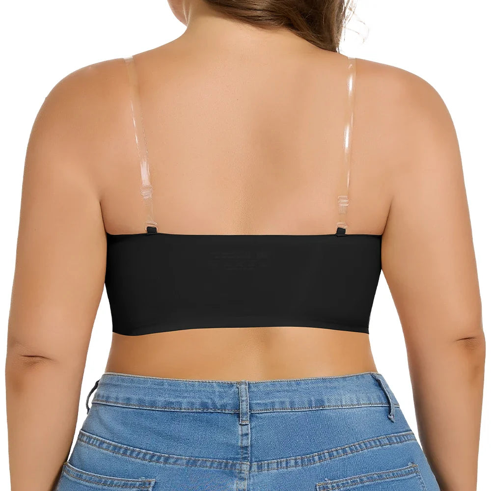 Strapless Bras for Women Lift Bra Wire-Free Anti-Slip Invisible Push Up Seam-free Detachable Straps Bandeau