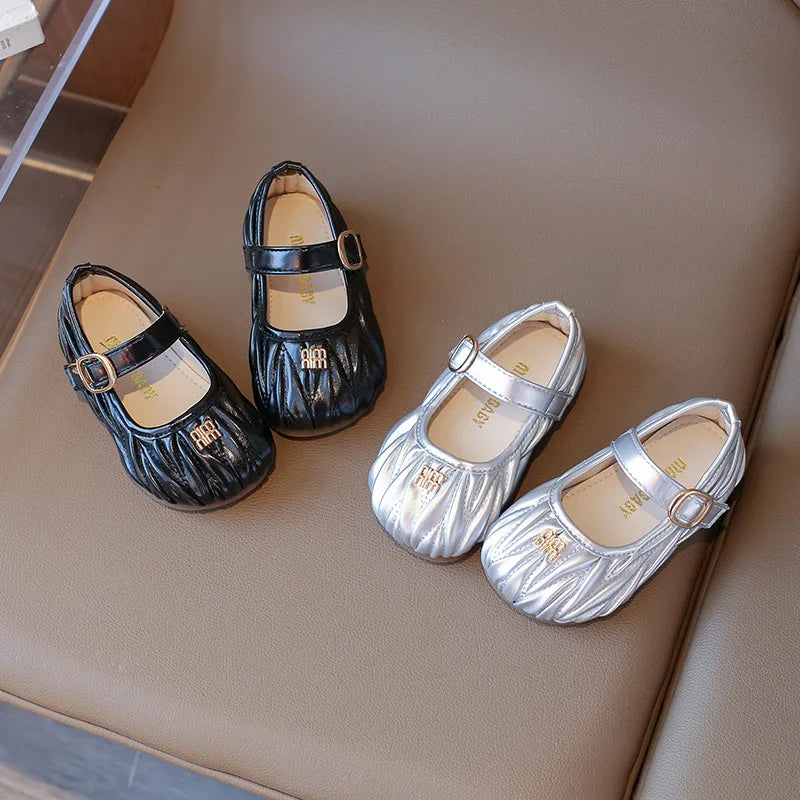 New Style Small Girls' Fashion Versatile Medium and Large Children's Soft Bottom Princess Shoes