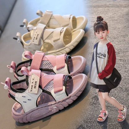 Summer Fashion New Girls Korean Style Casual Beach Shoes Child Outdoor Soft Sole Sandals