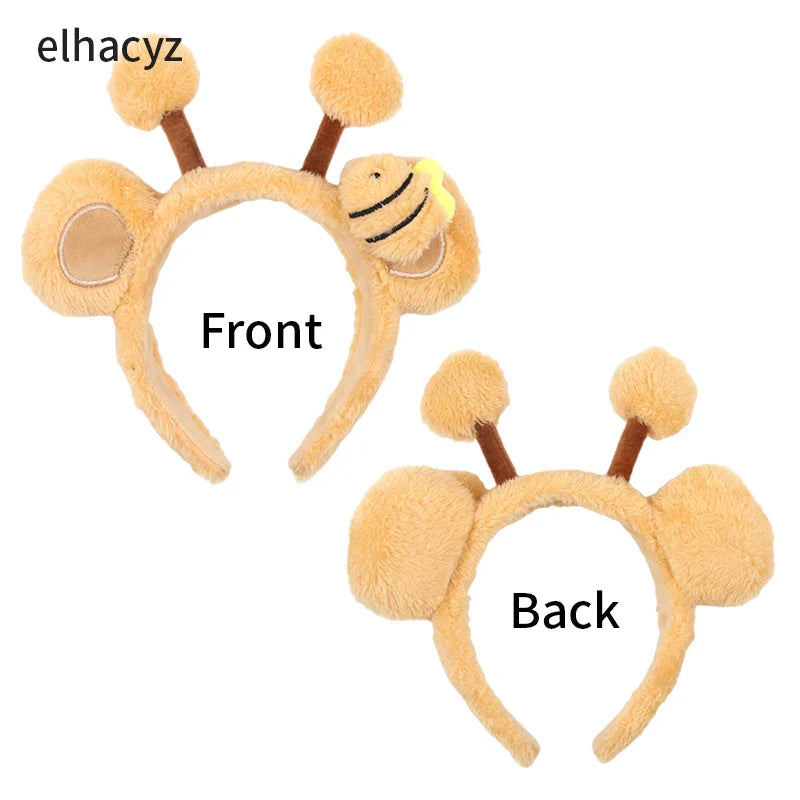 Mickey Mouse Disney Fashion Women Bow Bear Ear Plush Hair Band Cartoon Headband Female Sweet Cute Girls Hairband Hair Accessorie