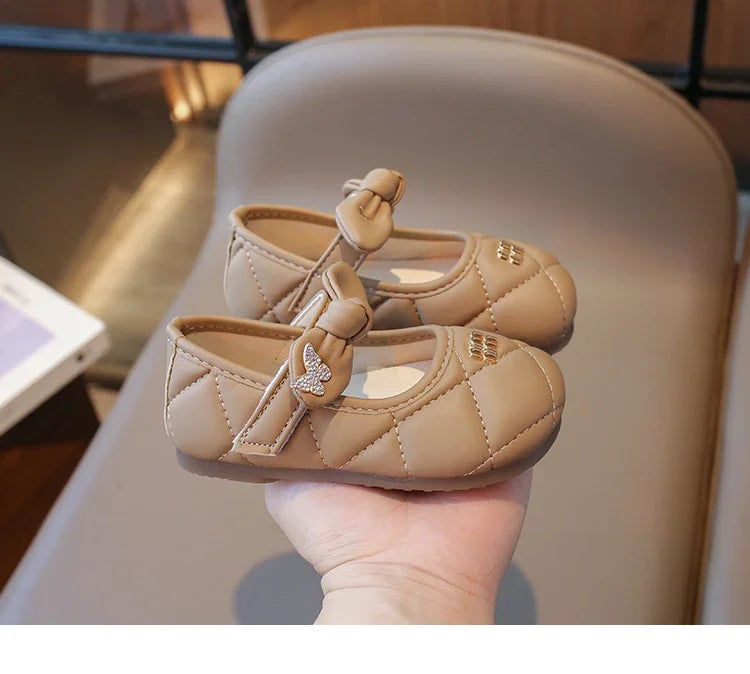 Toddler Little Girl Mary Jane Dress Shoes Ballet Flats for Kids Girl Party School Shoes Bowknot Princess Shoes 21-30