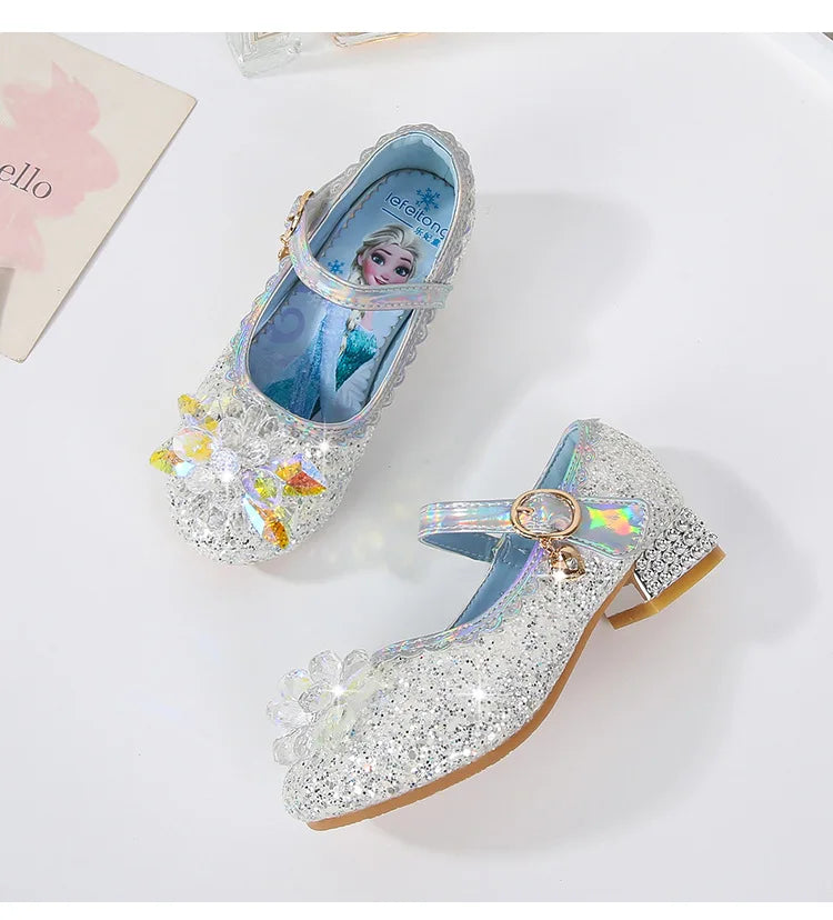Children's Shoes Ice And Snow Romance Princess Elsa Shoes Girl's Fashion Sandals Crystal Princess Shoes