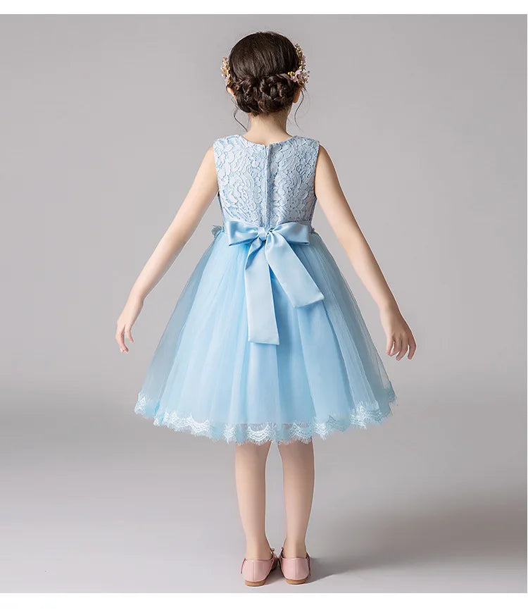 Girl's Princess dress Children's Day Birthday Party Lace Bubble skirt Summer style Dress