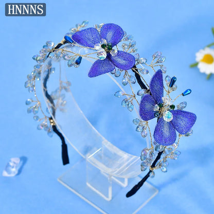 TOPQUEEN Elegant Fairy-Tale Inspired Wedding Hair Accessories Bridal Butterfly Headband Bohemian Women Party Headpiece