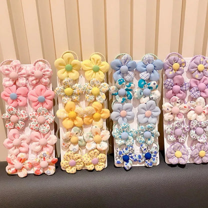 Baby Girl Cute Flower Hair Bands Kids Ponytail Holder Chilren Soft Scrunchies Elastic Rubber Girls