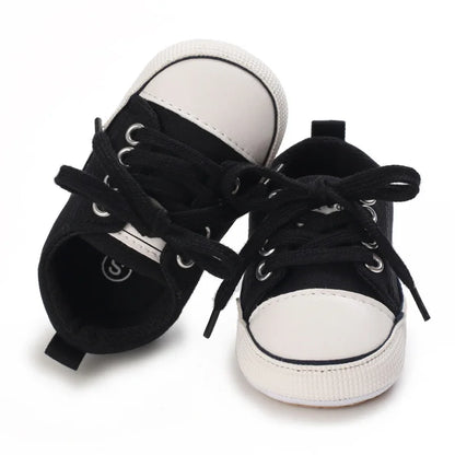 Baby Boys Girls Canvas Shoes Non-slip Rubber Sole Comfortable Soft Unisex Baby Basketball Shoes 0-18M