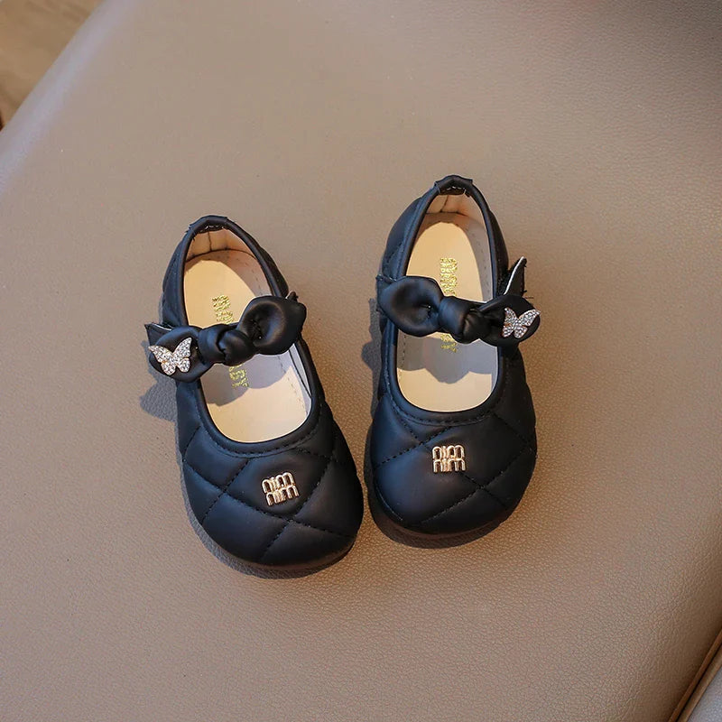Toddler Little Girl Mary Jane Dress Shoes Ballet Flats for Kids Girl Party School Shoes Bowknot Princess Shoes 21-30
