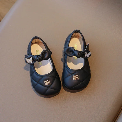 Toddler Little Girl Mary Jane Dress Shoes Ballet Flats for Kids Girl Party School Shoes Bowknot Princess Shoes 21-30