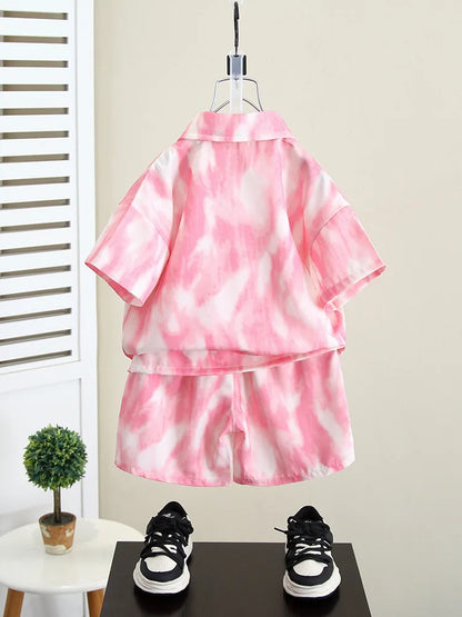 Summer Boys Clothes Suit Fashion Children's Shirt+Shorts 2Pcs/Set Toddler Wedding Party Suit Kids Vacation Outfit 2-11 Years