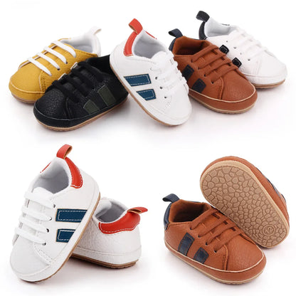 Baby Casual Shoes Non-slip Sole and PU for Toddler Boys and Girls Outdoor Walking Sneakers
