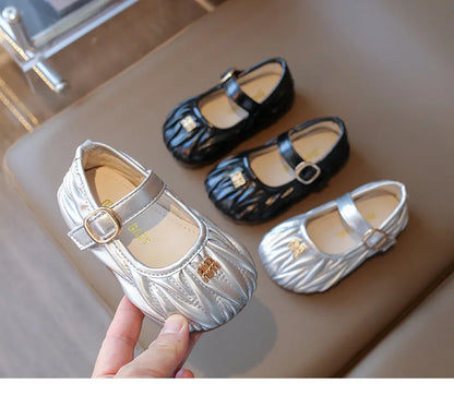 New Style Small Girls' Fashion Versatile Medium and Large Children's Soft Bottom Princess Shoes