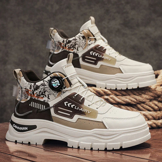 Men's Casual Outdoor Boots Fall Breathable Trendy Versatile Leisure Knob Board Shoes Anti-slip Riding Fashion Sneakers