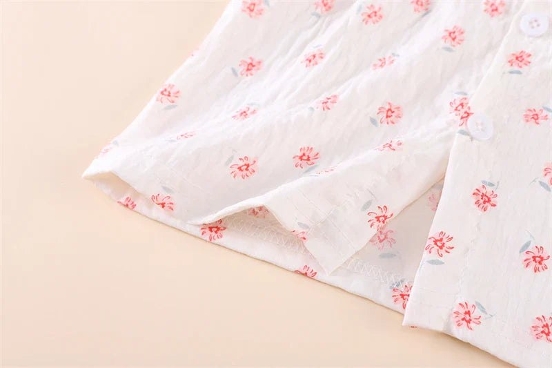 Summer Fashion Baby Clothes Suit Children Short Sleeved Flower Shirt Shorts 2Pcs/Sets Kids Girls Clothing Infant Casual Costume