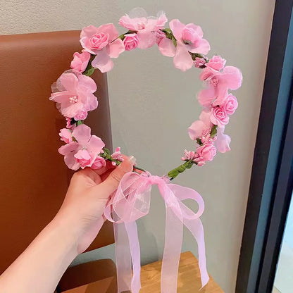 Sweet crowns for bouquets Headband For Kid  Forest Style Hairbands Girl butterfly flower crown Hair Band Flower headpiece