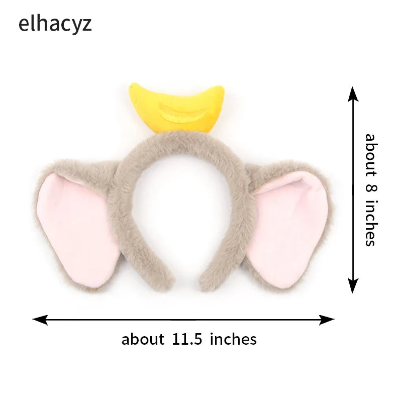 Mickey Mouse Disney Fashion Women Bow Bear Ear Plush Hair Band Cartoon Headband Female Sweet Cute Girls Hairband Hair Accessorie