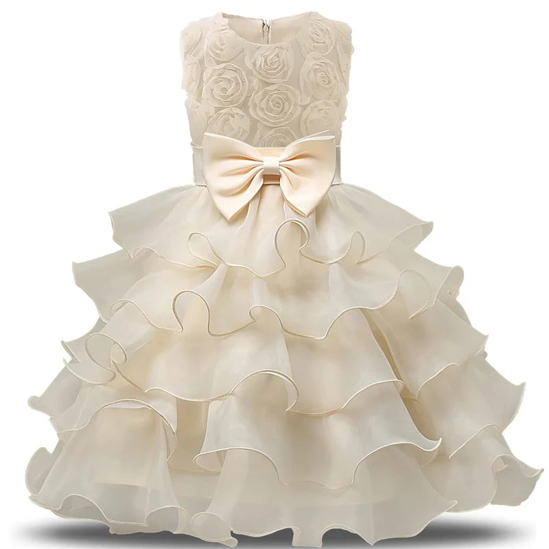 Flower Girl Dress For Wedding Baby Girl  Birthday Outfits Children's Girls First Communion Dresses Girl Kids Party Wear