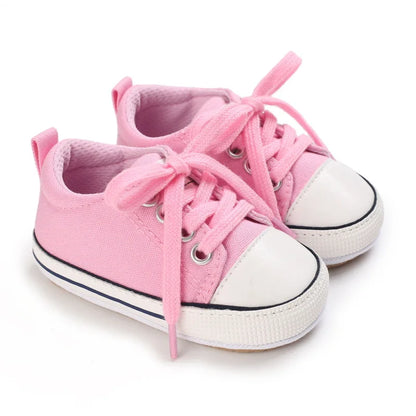 Baby Boys Girls Canvas Shoes Non-slip Rubber Sole Comfortable Soft Unisex Baby Basketball Shoes 0-18M