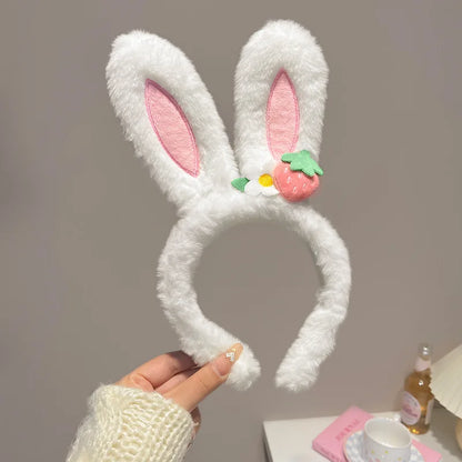 New cute plush headband with bow & rabbit ears,lace trim for delicacy.Soft skin-friendly,no hair damage.Perfect for washing face