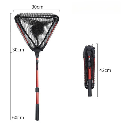 Foldable Fishing Net with Aluminum Alloy Telescopic Handle Portable Landing Net Fishing Scoop Brail Outdoor Angling Gear