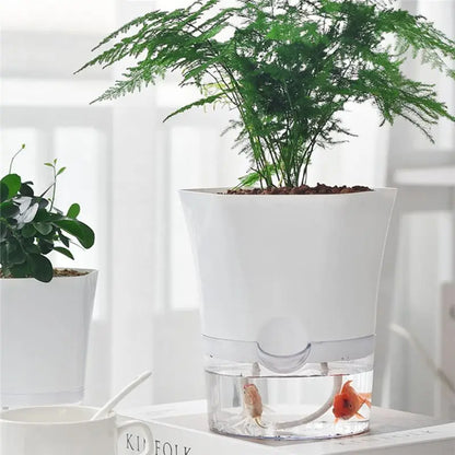 ABHZ-Hydroponic Automatic Water Absorption Succulent Flower Pot Self-Watering Flower Pot Hydroponic Lazy Flower Pot