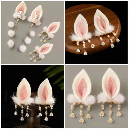 Rabbit Ear Hair Clips Cute Bunny Hairpins for Women Alligator Hair Clips Elegant Daily Party Wedding Photo Shoot