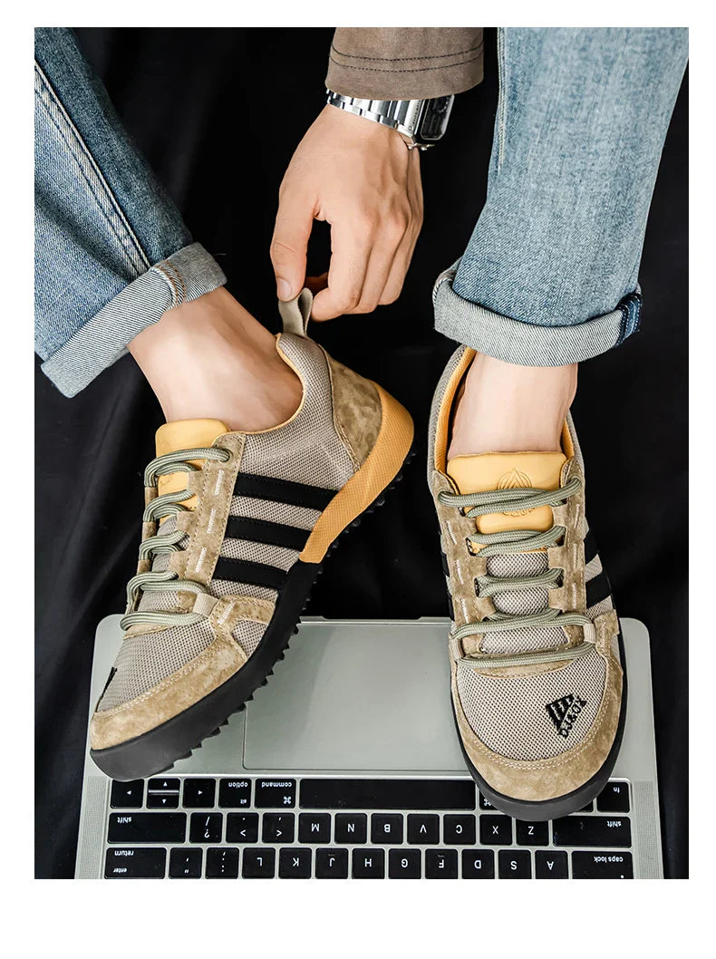 Men's Shoes Fashion Versatile Breathable Board Shoes Thick soled Trendy Casual Shoes  (Available)