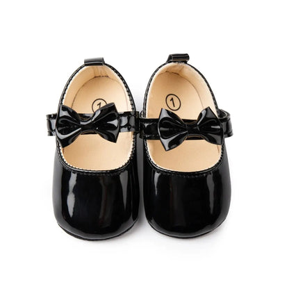 Baby Girls Shoes Bowknot Princess Dress Shoes PU Anti-slip Soft Sole Infant First Walkers Newborn Crib Baby Shoes