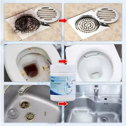 Anti-Clog Drain Pipe Cleaner Fast-Acting Hair & Grease Dissolver Safe for Pipes Kitchen Bathroom Septic, Toilet Bowl Cleaner