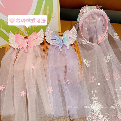 Baby Girls Pink Butterfly Fairy Magic Wand Toddler Snowflake Princess Cos Props Mermaid Cos Crown Photography Props