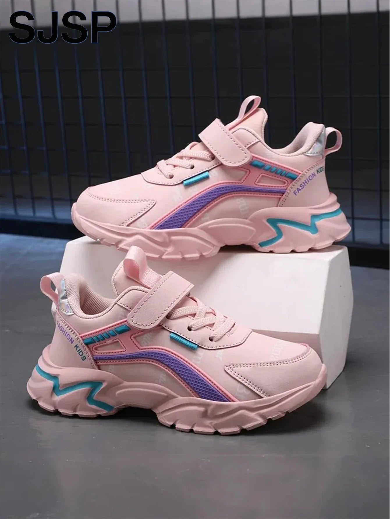 Children's Casual Pink Girls' Leather Shoes, Fashionable Lightweight Running Shoes for Teenagers and Students Aged 7-15, Children's Sports Shoes for Girls