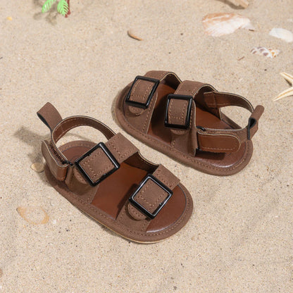 Casual Style Buckle Decoration Beach Baby Sandals Anti-slip Comfortable Soft-soled Baby First Walkers