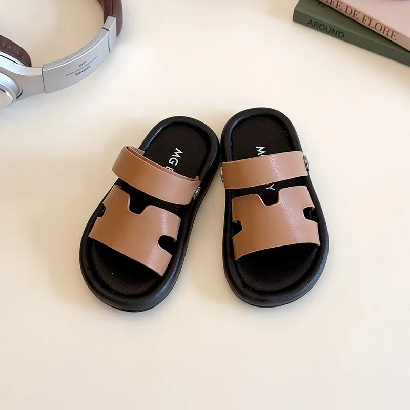 Fashion Spring Child Sandal Summer New Shoe Boy Girl Slippers Soft Bottom Non-slip Kid Shoes Baby Velcro Beach Sandal Slippers