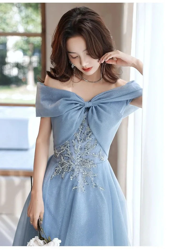 Birthday Party Evening Dresses Women Spring Summer New Slim Banquet Student Graduation Performance Dress Art Test Host Dress