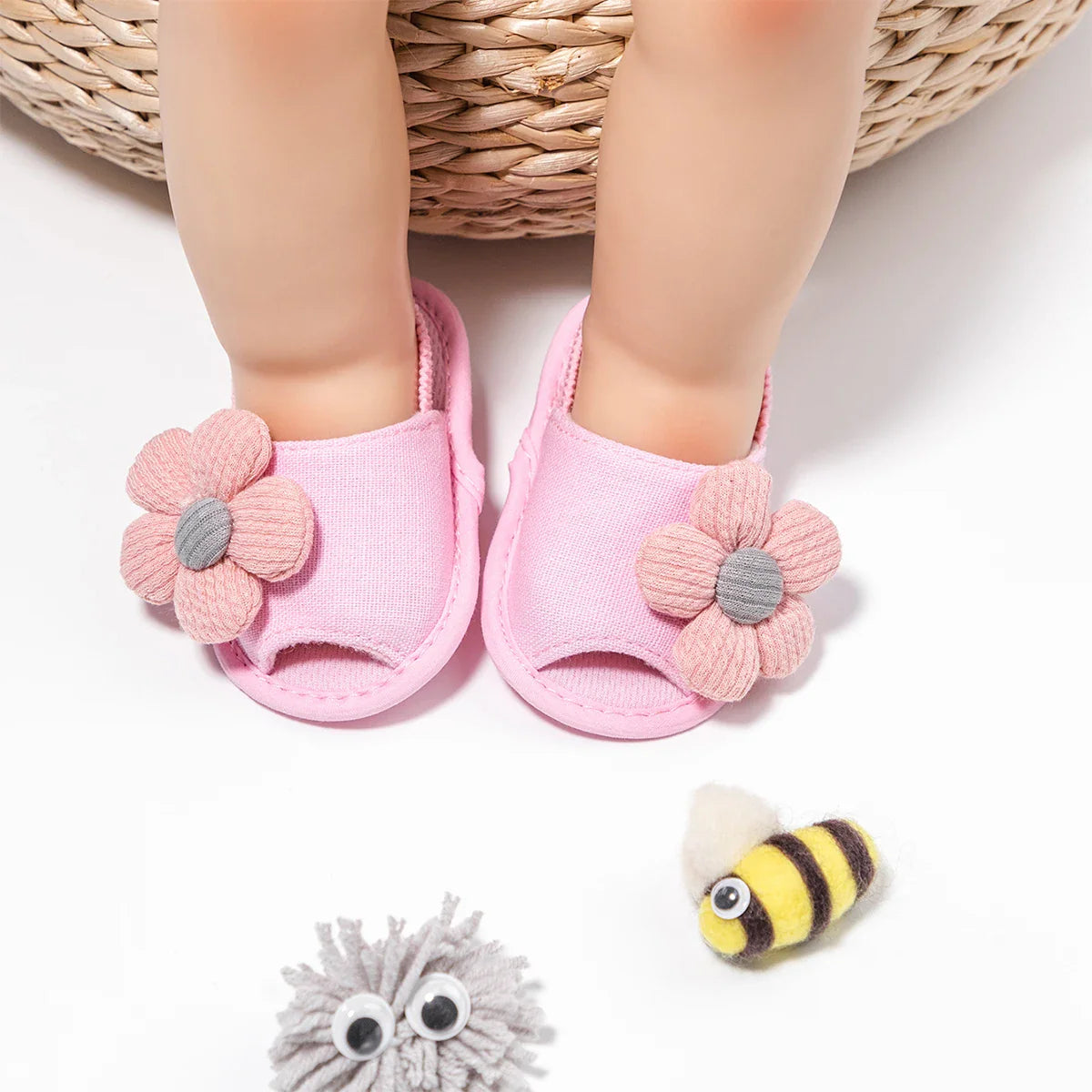 Baby Boy Girl Shoes Fluff Baby Girl Slipper Animals Flower Anti-Slip First Walkers Crib Shoes
