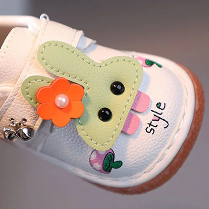 Baby Shoes for Girls 0-2 Years Soft Sole First Walker Sneakers with Anti Slip Secure Strap Design Squeaky Fun