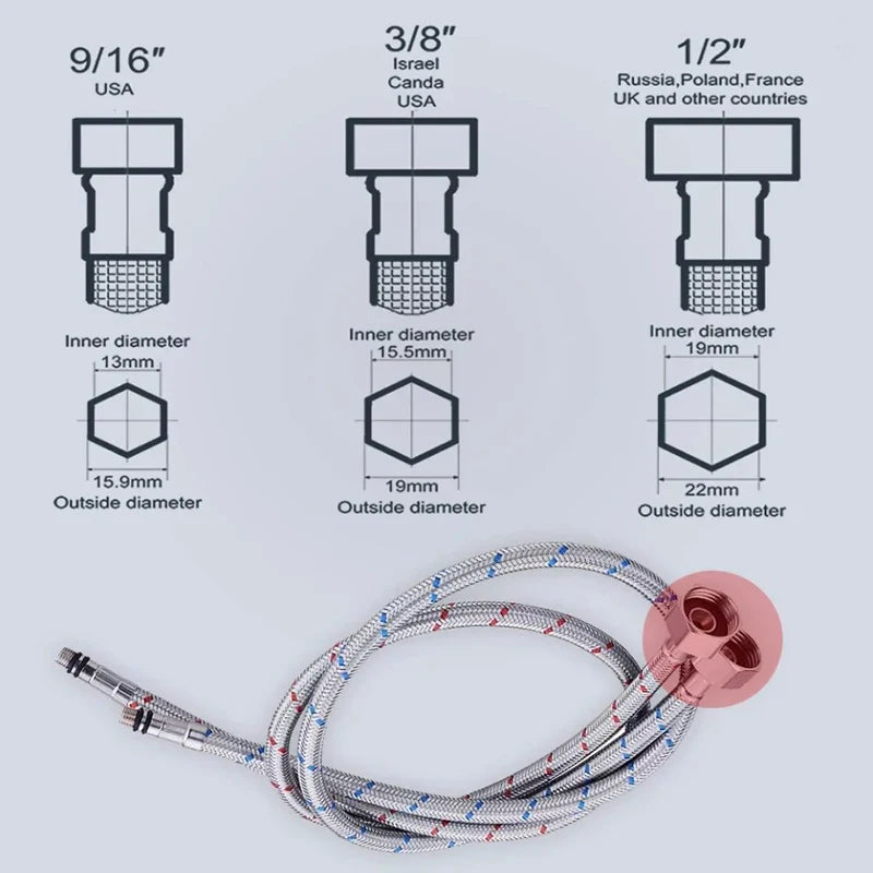 Basin Faucet Kitchen Sink Faucet Stainless Steel Hot and Cold Tap Toilet Water Mixer Tap Bathroom Accessories