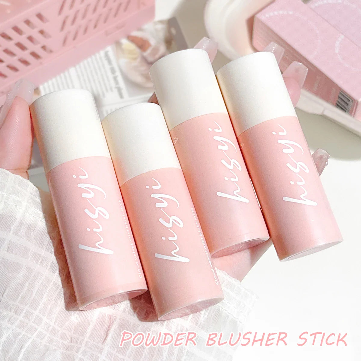 Soft Fog Blush Stick - Energetic and Bouncy, Korean Style, Brightening, Dual-Use for Lips and Cheeks