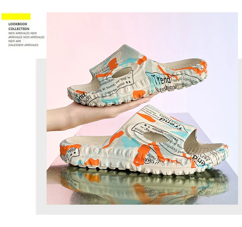 New Stylish Summer Men Shoes Comfortable Male Beach Slippers Soft Slides Non-slip Massage Indoor Fashion Slippers Outdoor 887