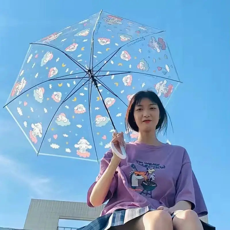 Sanrio Kuromi Folding Umbrella Cinnamoroll Printed Windproof Kawaii Mini Storage Girl Gift Rainy Outing Portable Lightweight Y2K