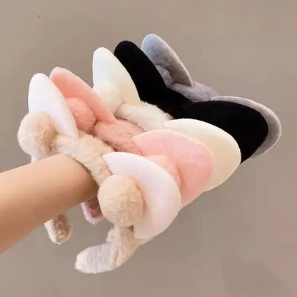 Hair Band Female Wash Face Cat Ears Headband Net Red Simple Cute Girl Heart Wide-brimmed Plush Hair Band Hairpin Head Jewelry