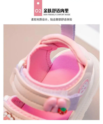 Kids Girls Sandal Sanrio Kawaii Anime Melody Children Shoes Girly Heart Summer Cute Cartoon Student Beach Shoes