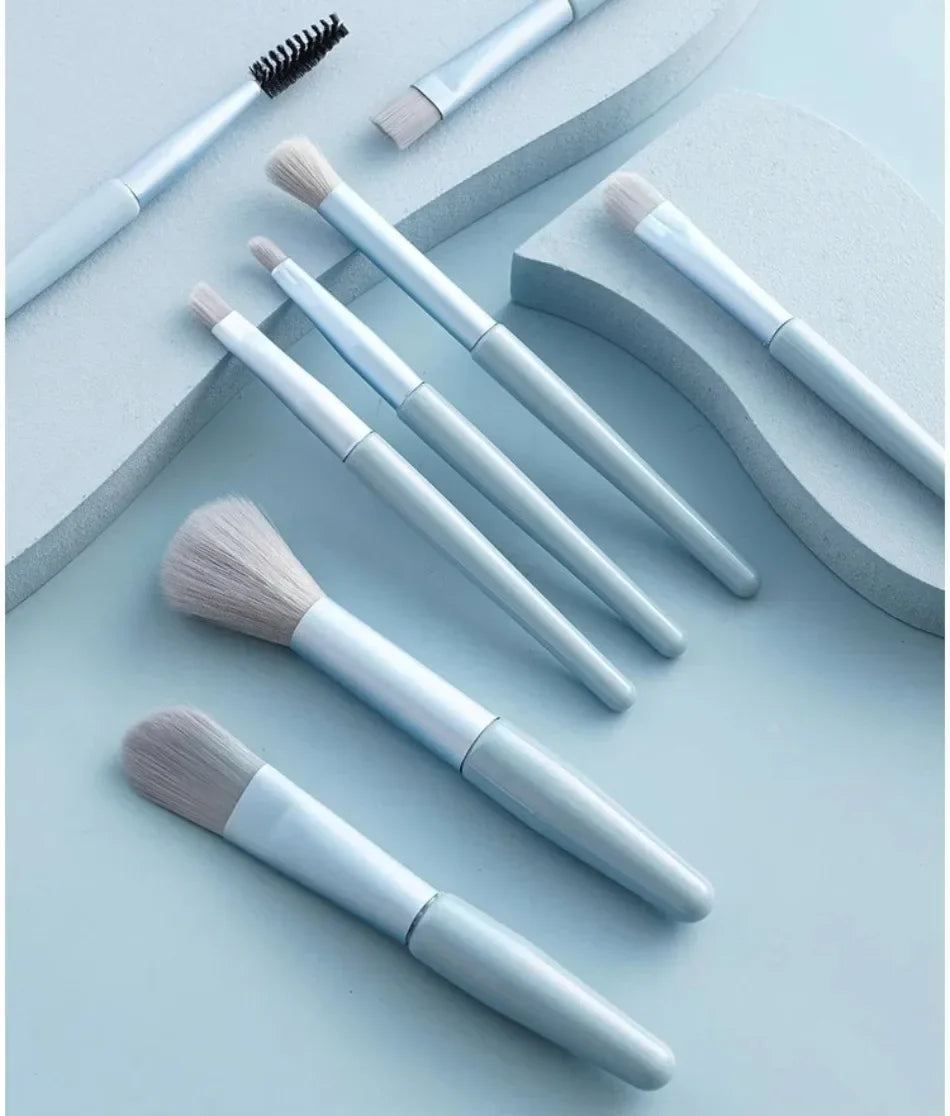 Mini Brush 8-Piece Makeup Bag Portable Concealer Powder Brush Set Soft Fur Make-up Tool Bag Foundation Brush Makeup Brush Set