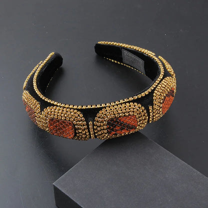 Gorgeous Personality Rhinestone Headwear Fashion Hairband Luxury Baroque Rhinestone Headband Wedding Ladies Bridal Hair