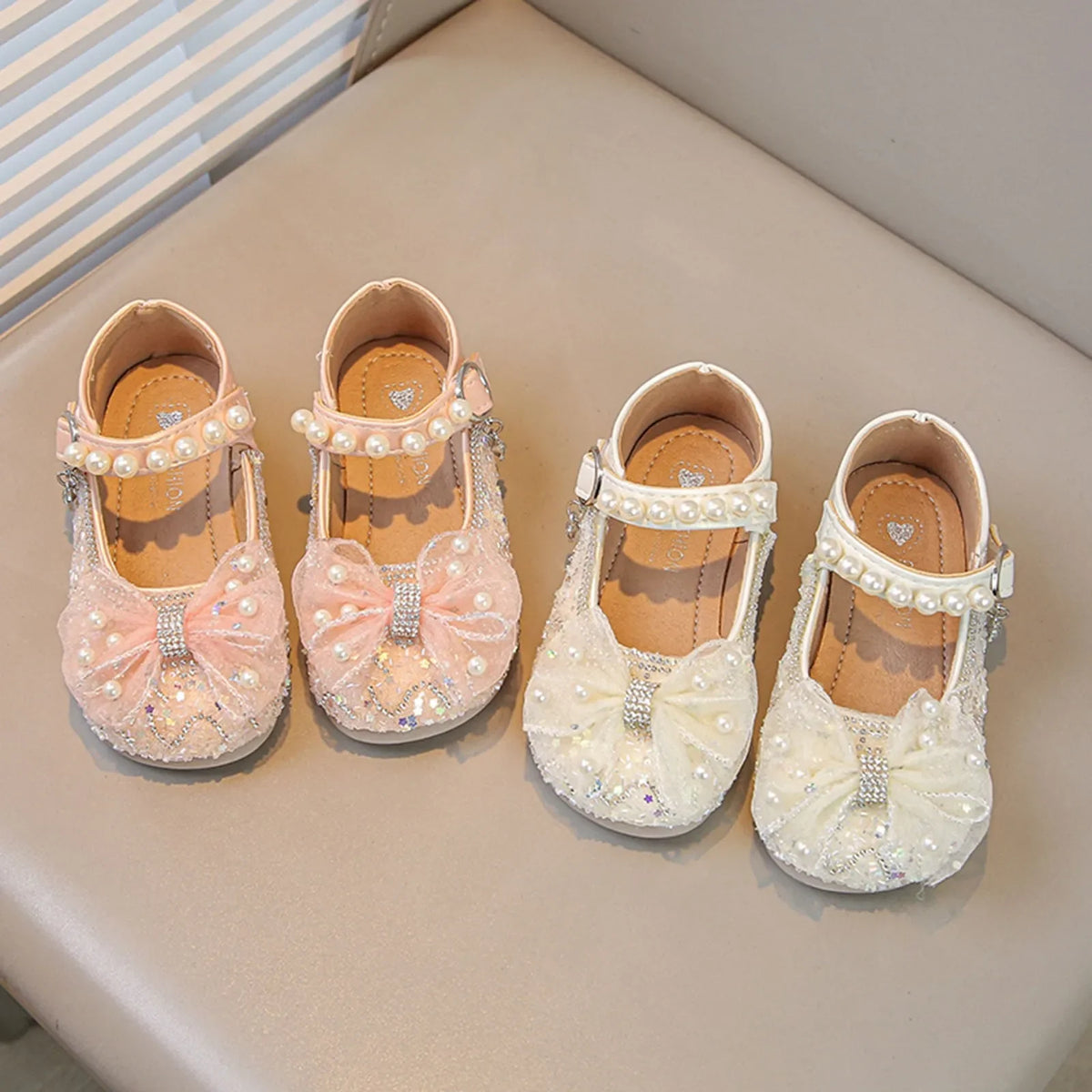 Big Girls Slides Girls Sandals Closed Toe Heels Wedding Party Shoes Sequins Bow For Toddler